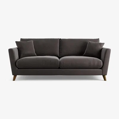 Habitat Habitat Lomond Velvet 4 Seater Sofa - Grey - Dark Leg