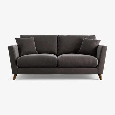 Habitat Habitat Lomond Velvet 3 Seater Sofa - Grey - Dark Leg