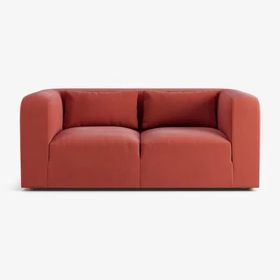 Habitat Habitat Lars Fabric 2 Seater Sofa - Papaya - Ash Leg