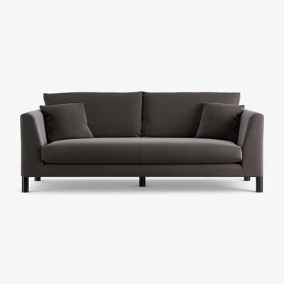 Habitat Habitat Aston Velvet 3 Seater Sofa - Slate Grey - Black Leg