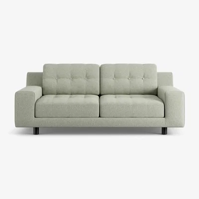 Habitat Habitat Hendricks Fabric 2 Seater Sofa-Sage Green-Black Leg