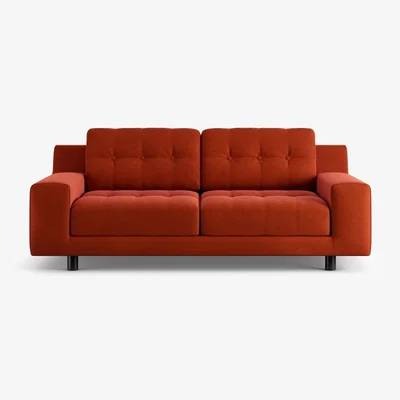Habitat Habitat Hendricks Velvet 2 Seater Sofa - Orange - Black Leg