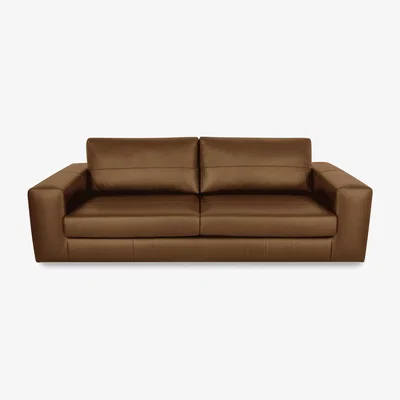 Habitat Habitat Daly Leather Wide Arm 4 Seater Sofa - Tan