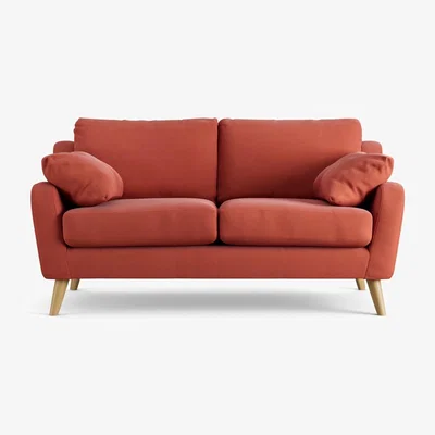 Habitat Habitat Ivor Fabric 2 Seater Sofa - Papaya - Ash Leg