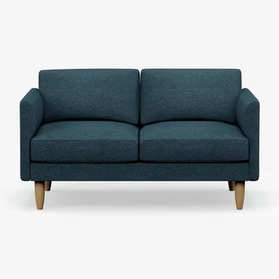 Habitat Hutch Fabric Curve Arm 2 Seater Sofa - Aegean Blue
