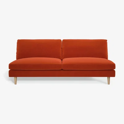 Habitat Habitat Teo 3 Seater Velvet Sofa - Orange