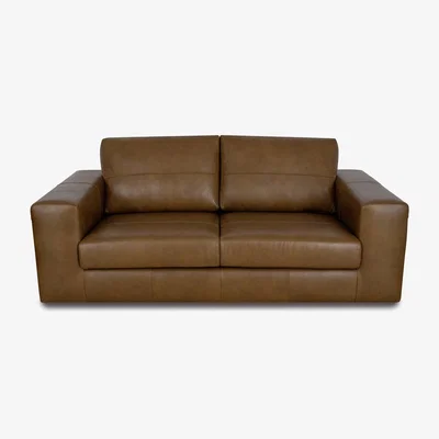 Habitat Habitat Daly Leather Wide Arm 3 Seater Sofa - Tan