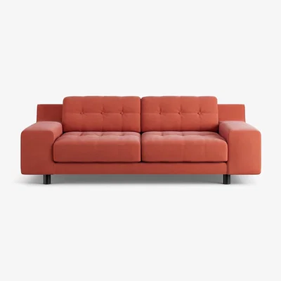 Habitat Habitat Hendricks Fabric 3 Seater Sofa - Papaya - Black Leg