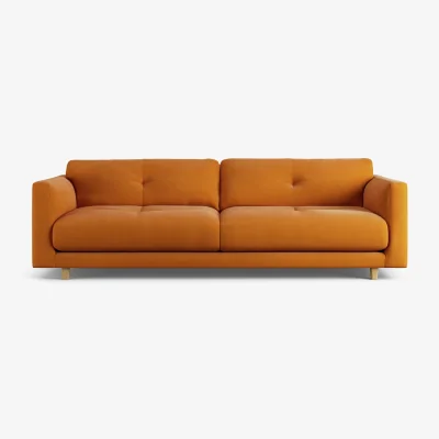 Habitat Habitat Emely Fabric 4 Seater Sofa - Orange - Ash Leg