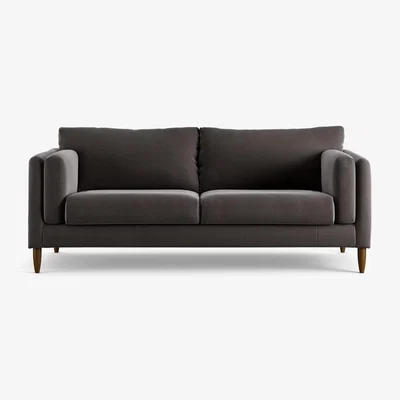 Habitat Habitat Newington Velvet  3 Seater Sofa - Grey - Dark Leg