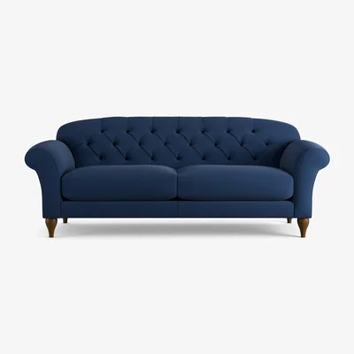 Habitat Habitat Brooker Fabric 4 Seater Sofa - Blue - Dark Leg
