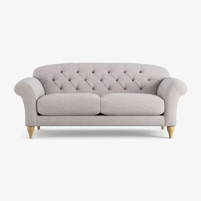 Habitat Habitat Brooker Fabric  3 Seater Sofa - Natural - Ash Leg