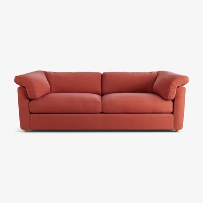 Habitat Habitat Wynn Fabric 4 Seater Sofa - Papaya - Ash Leg