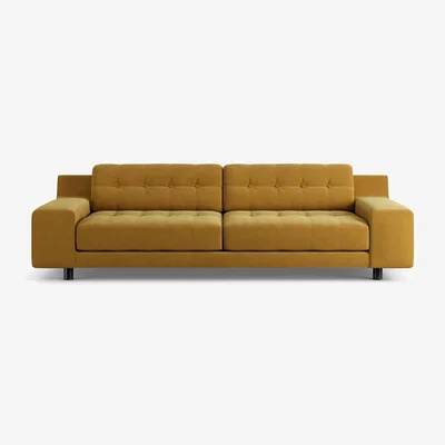 Habitat Habitat Hendricks Fabric 4 Seater Sofa - Gold - Black Leg