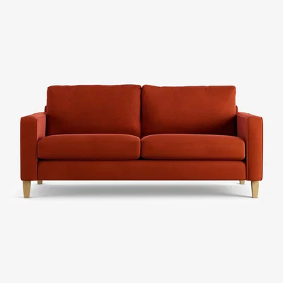 Habitat Habitat Flint Velvet 3 Seater Sofa - Burnt Orange - Ash Leg