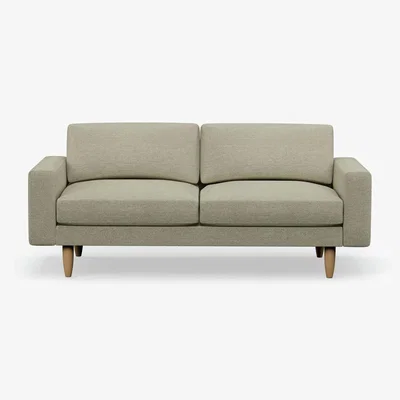 Habitat Hutch Fabric Block Arm 3 Seater Sofa - Oat