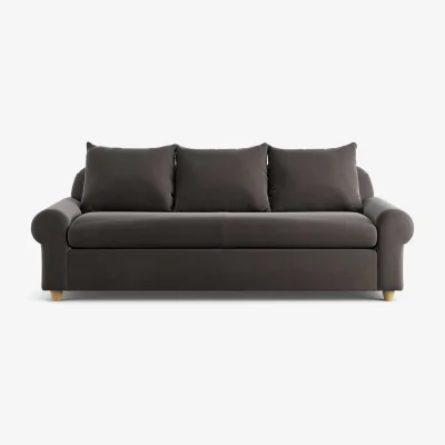 Habitat Habitat Whitby Velvet 4 Seater Sofa - Slate Grey - Ash Leg