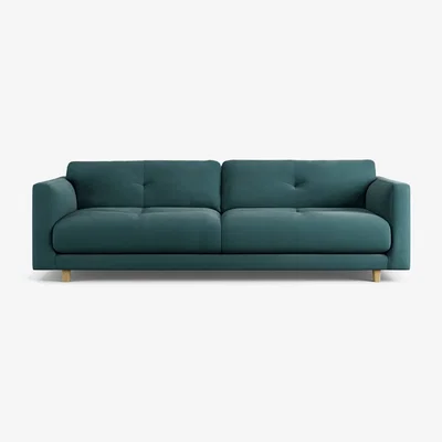 Habitat Habitat Emely Fabric 4 Seater Sofa - Teal - Ash Leg