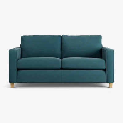 Habitat Habitat Flint Fabric 2 Seater Sofa Bed- Teal - Ash Leg