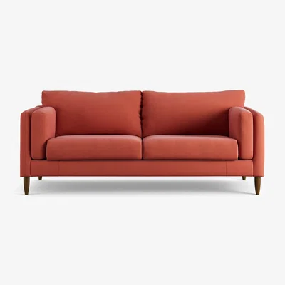 Habitat Habitat Newington Fabric 3 Seater Sofa - Papaya - Dark Leg