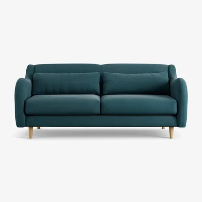 Habitat Habitat Turnmill Fabric 2 Seater Sofa - Teal - Ash Leg
