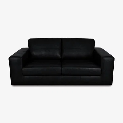 Habitat Habitat Daly Leather Wide Arm 3 Seater Sofa - Black