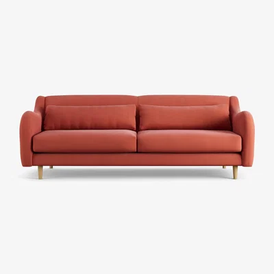 Habitat Habitat Turnmill Fabric 4 Seater Sofa - Papaya - Ash Leg