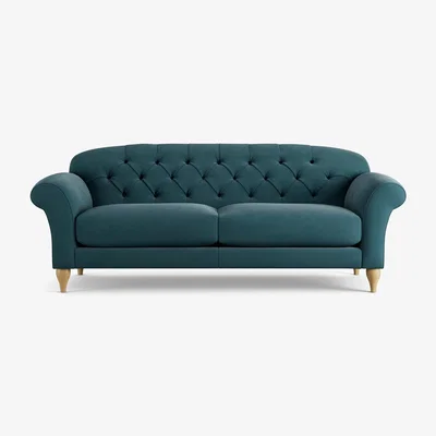 Habitat Habitat Brooker Fabric 4 Seater Sofa - Teal - Ash Leg