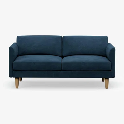 Habitat Hutch Velvet Curve Arm 3 Seater Sofa - Ink Blue