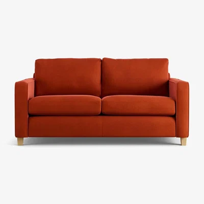 Habitat Habitat Flint Velvet 2 Seater Sofa Bed- Burnt Orange-Ash Leg