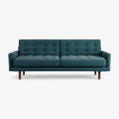 Habitat Habitat Fenner Fabric 3 Seater Sofa - Teal - Dark Leg