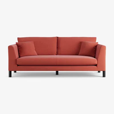 Habitat Habitat Aston Fabric 3 Seater Sofa - Papaya - Black Leg