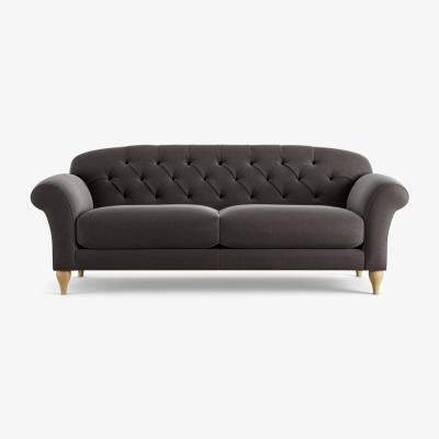 Habitat Habitat Brooker Velvet 4 Seater Sofa - Grey - Ash Leg