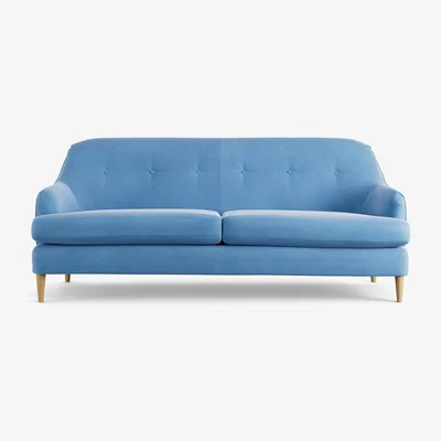Habitat Habitat Frome Velvet 3 Seater Sofa - Sky Blue - Ash Leg