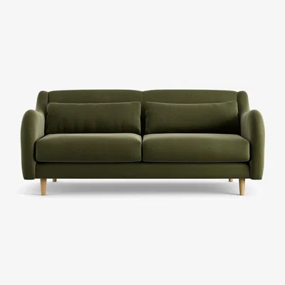 Habitat Habitat Turnmill Velvet 2 Seater Sofa - Moss Green - Ash Leg