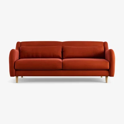 Habitat Habitat Turnmill Velvet 3 Seater Sofa - Burnt Orange-Ash Leg