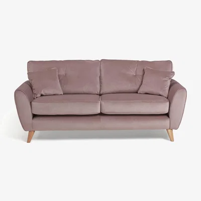 Habitat Habitat Isla 3 Seater Velvet Sofa - Pink