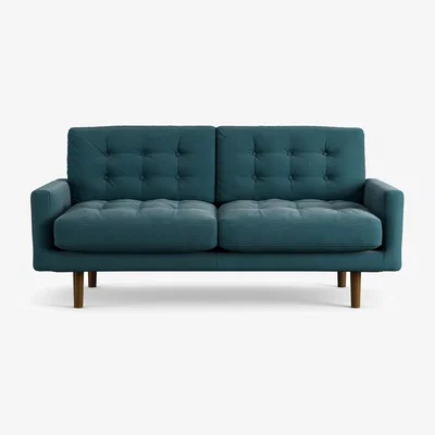 Habitat Habitat Fenner Fabric 2 Seater Sofa - Teal - Dark Leg