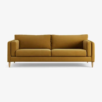 Habitat Habitat Newington Fabric 4 Seater Sofa - Gold - Ash Leg