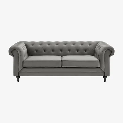 Habitat Habitat Chesterfield 2 Seater Velvet Sofa Bed - Charcoal
