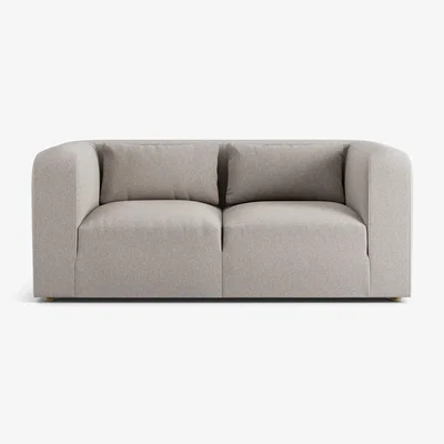 Habitat Habitat Lars Fabric 2 Seater Sofa - Stone - Ash Leg
