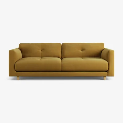 Habitat Habitat Emely Fabric 3 Seater Sofa - Gold - Ash Leg