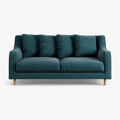 Habitat Habitat Swift Fabric 2 Seater Sofa - Teal - Ash Leg