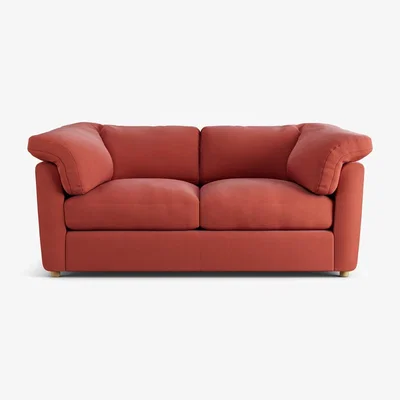 Habitat Habitat Wynn Fabric 2 Seater Sofa - Papaya - Ash Leg