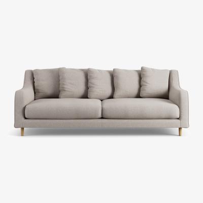 Habitat Habitat Swift Fabric 3  Seater Sofa - Stone - Ash Leg
