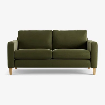 Habitat Habitat Flint Velvet 2 Seater Sofa - Moss Green- Ash Leg