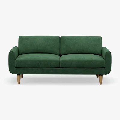 Habitat Hutch Velvet Round Arm 3 Seater Sofa - Sage Green