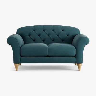 Habitat Habitat Brooker Fabric  2 Seater Sofa - Teal - Ash Leg