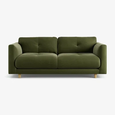 Habitat Habitat Emely Velvet 2 Seater Sofa - Moss Green - Ash Leg