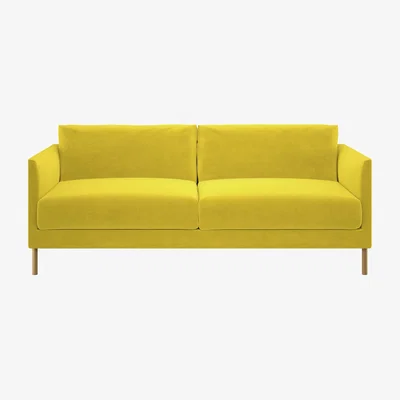Habitat Habitat Hyde 3 Seater Velvet Sofa - Yellow